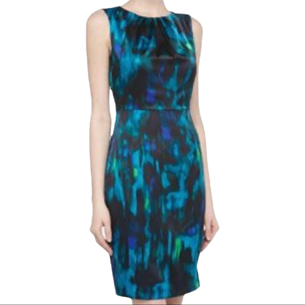 Tahari Watercolor Sheath Dress, size 14 NWT & GORGEOUS